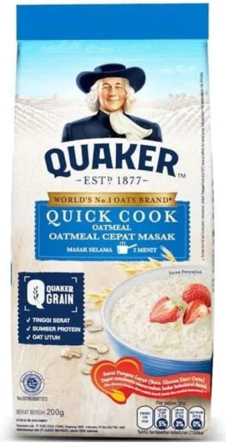 Quaker Instan Quick Cook Oatmeal 200g/800g/1.2kg