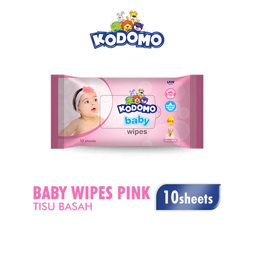 Kodomo Baby Wipes Pink 10s