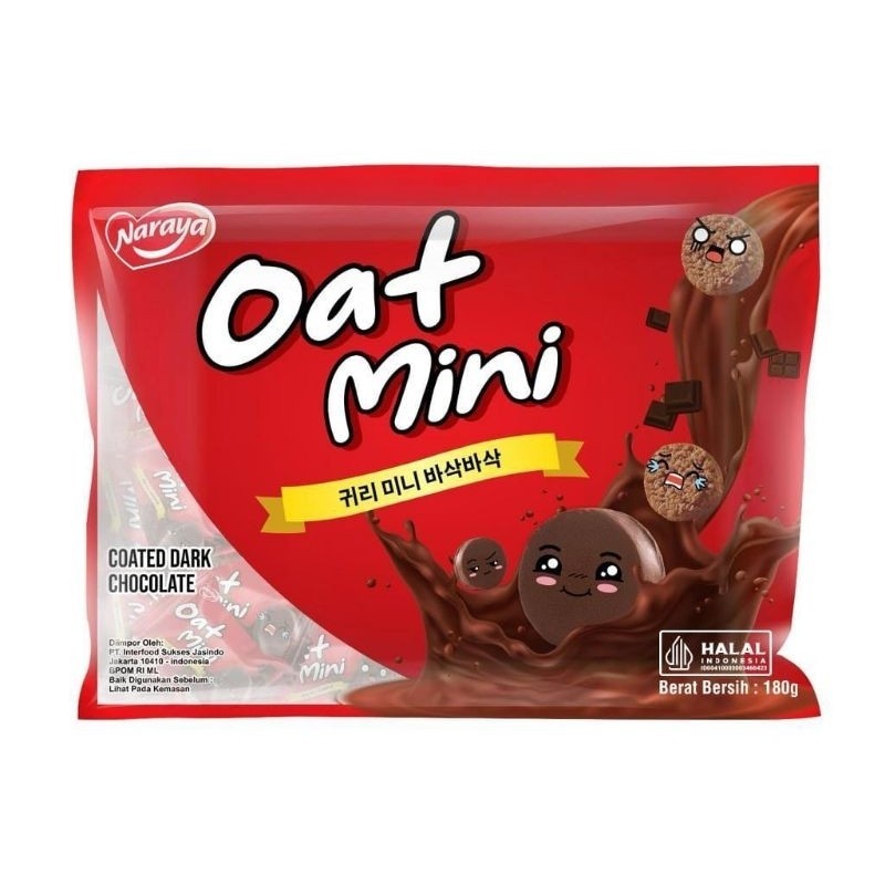 Naraya Oat Mini Dark 180g/cemilan/snack