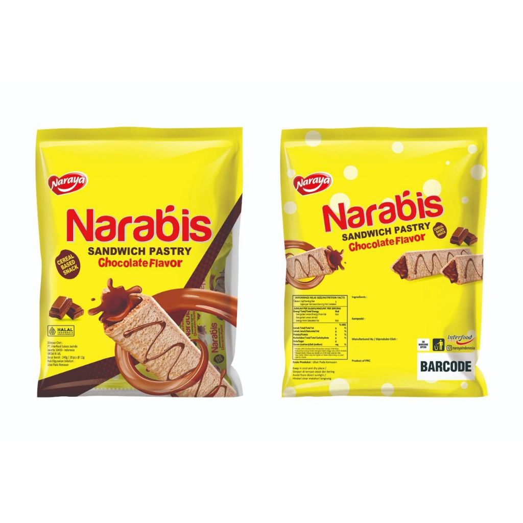 Narabis Sandwich Chocolate 240g/snack