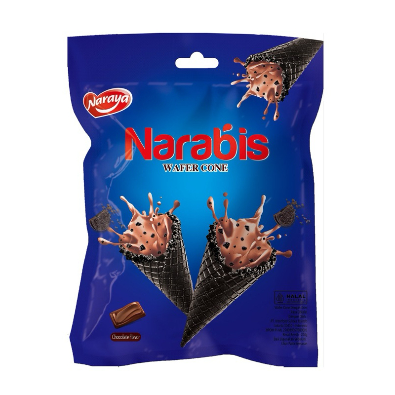 Narabis Wafer Cone Chocolate 220g/snack