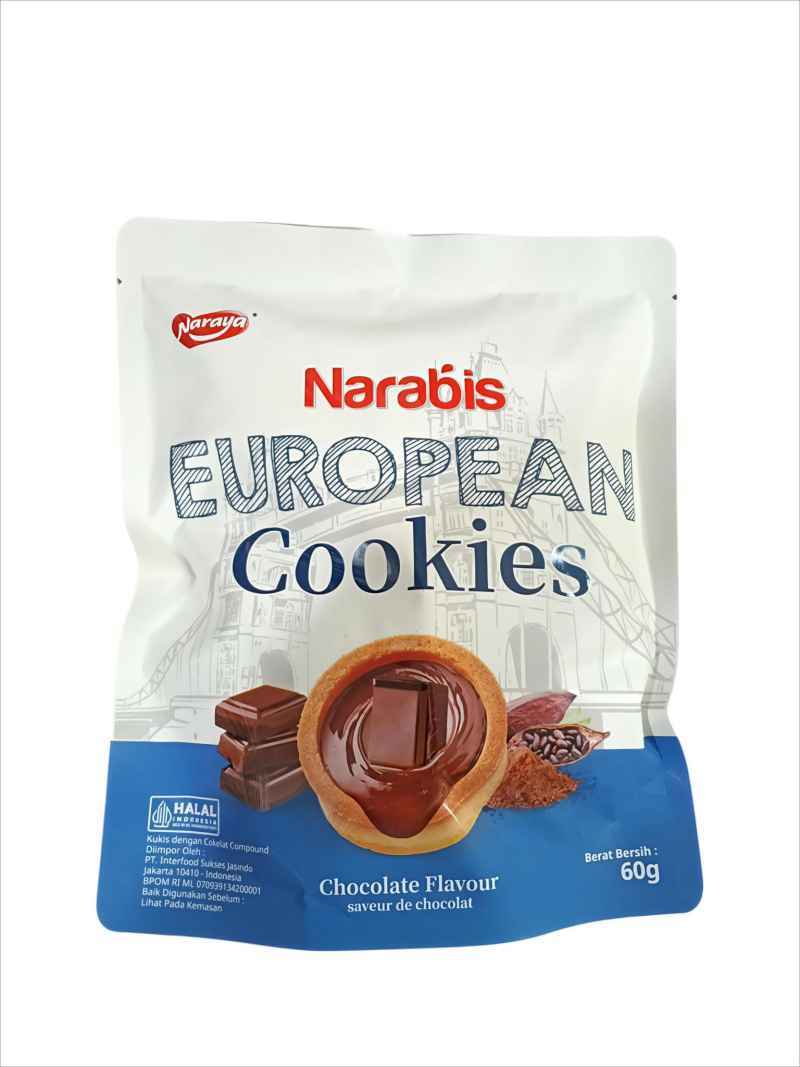 Narabis European Cookies Chocolate 60g /Snack