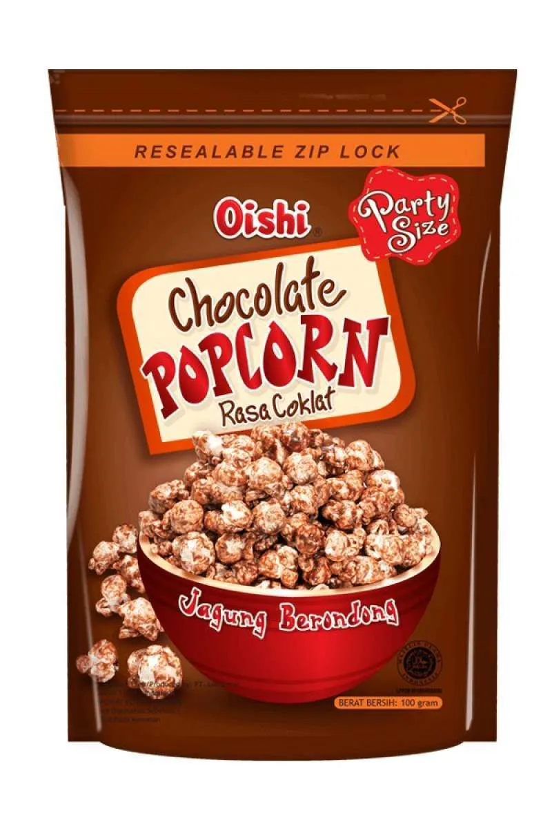 Oishi Popcorn Chocolate 100gr/snack/cemilan